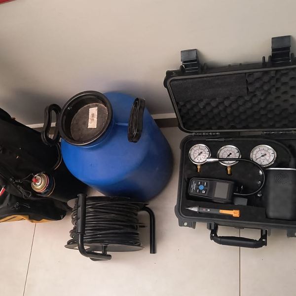 Maleta de equipamentos para caça-vazamento de gás